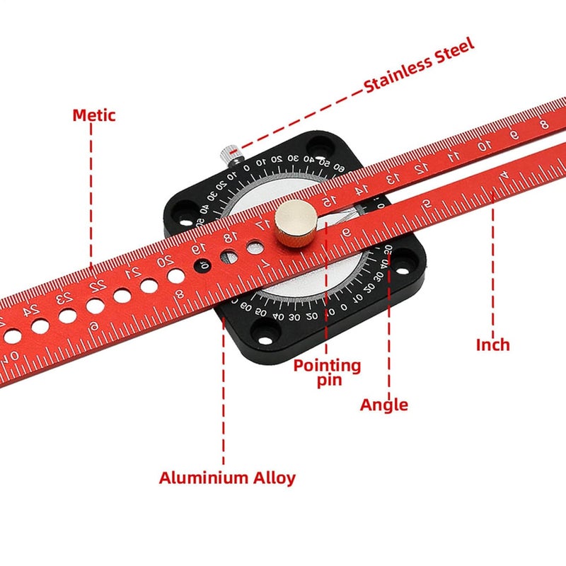 Scribing Tool | T-Shaped Adjustable Gauge | Woodworking Circle Drawing Ruler - for Furniture Making Industrial Drafting Woodturning Construction Carpenter Woodworker - Image 5
