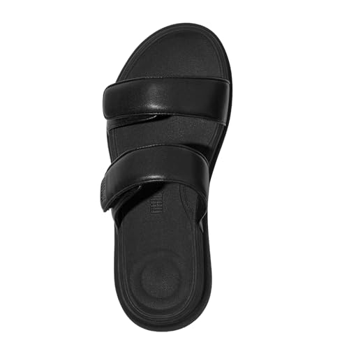 FitFlop فت فلوب نسائية إف-مود جو صندل منزلق ذو منصة قابلة للتعديل بحزامين، أسود، 11 - Image 5
