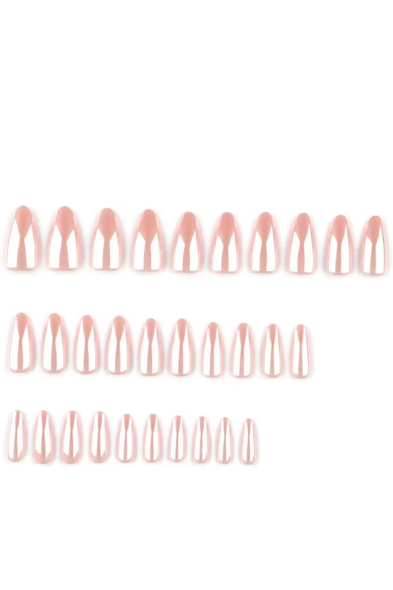 جوسكوين أظافر صناعية لاصقة 24 قطعة، تصميم قصير على شكل لوزة، أظافر لوزية بسيطة باللون الوردي الطبيعي: لامعة للغاية، متينة وطويلة الأمد، قابلة لإعادة الاستخدام، أظافر أكريليك مع مجموعة لاصقة. - Image 3