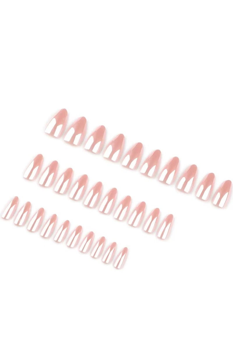 جوسكوين أظافر صناعية لاصقة 24 قطعة، تصميم قصير على شكل لوزة، أظافر لوزية بسيطة باللون الوردي الطبيعي: لامعة للغاية، متينة وطويلة الأمد، قابلة لإعادة الاستخدام، أظافر أكريليك مع مجموعة لاصقة. - Image 5