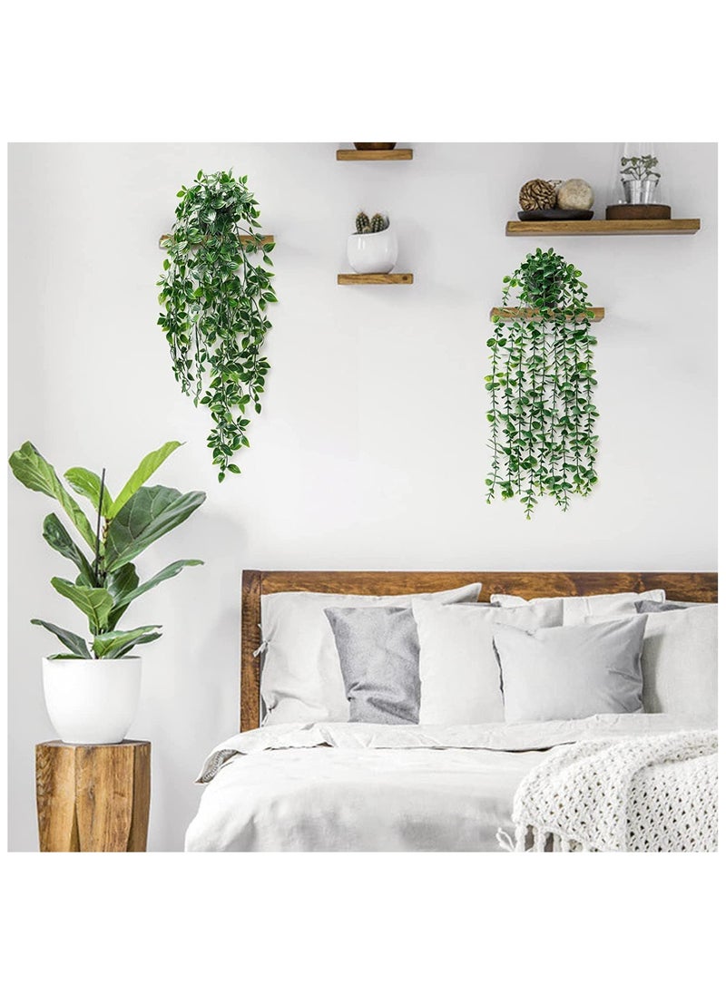 YelaJoy 2 Pcs Artificial Eucalyptus Vine Hanging Plants,Fake Potted Plants Drooping Vines Indoor And Outdoor Fake Plant Decoration For Bedroom,Office,Patio,Exquisite,New House Gift  - Image 4