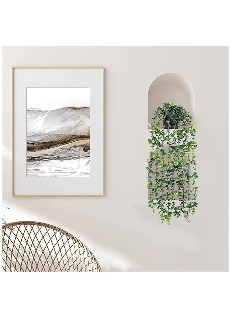 YelaJoy 2 Pcs Artificial Eucalyptus Vine Hanging Plants,Fake Potted Plants Drooping Vines Indoor And Outdoor Fake Plant Decoration For Bedroom,Office,Patio,Exquisite,New House Gift  - Image 5
