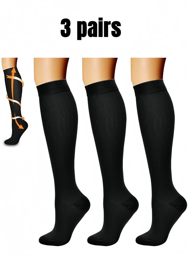 Angola Panda 3 pairs Medical Compression Socks-Compression Socks For Women and Men，15-20 mmHg Circulation Relief for Calf and Sole Fatigue, Best Support for Nurses, Running, Hiking and Recovery  - Image 1