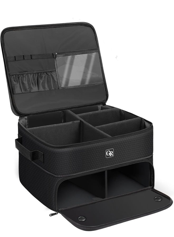 GLORIEROO Odor-Absorbing 2-Layer Large Golf Trunk Organizer with Activated Carbon Fabric - Water-Resistant Golf Shoe Bag for Shoes Balls Tees Clothes Gloves Golf Accessories, Fathers Day Dad Gifts for Men - Image 1