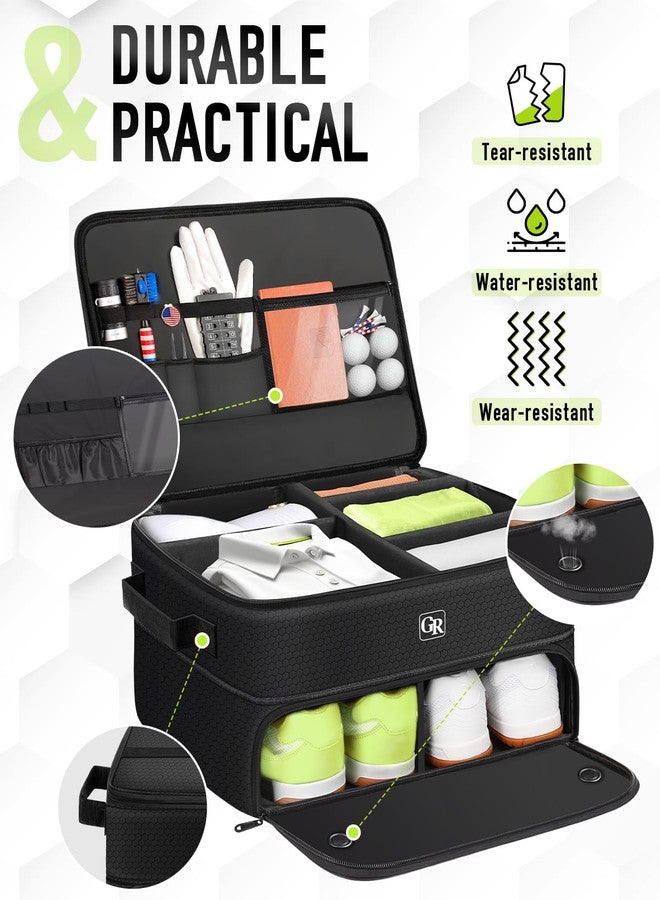 GLORIEROO Odor-Absorbing 2-Layer Large Golf Trunk Organizer with Activated Carbon Fabric - Water-Resistant Golf Shoe Bag for Shoes Balls Tees Clothes Gloves Golf Accessories, Fathers Day Dad Gifts for Men - Image 5