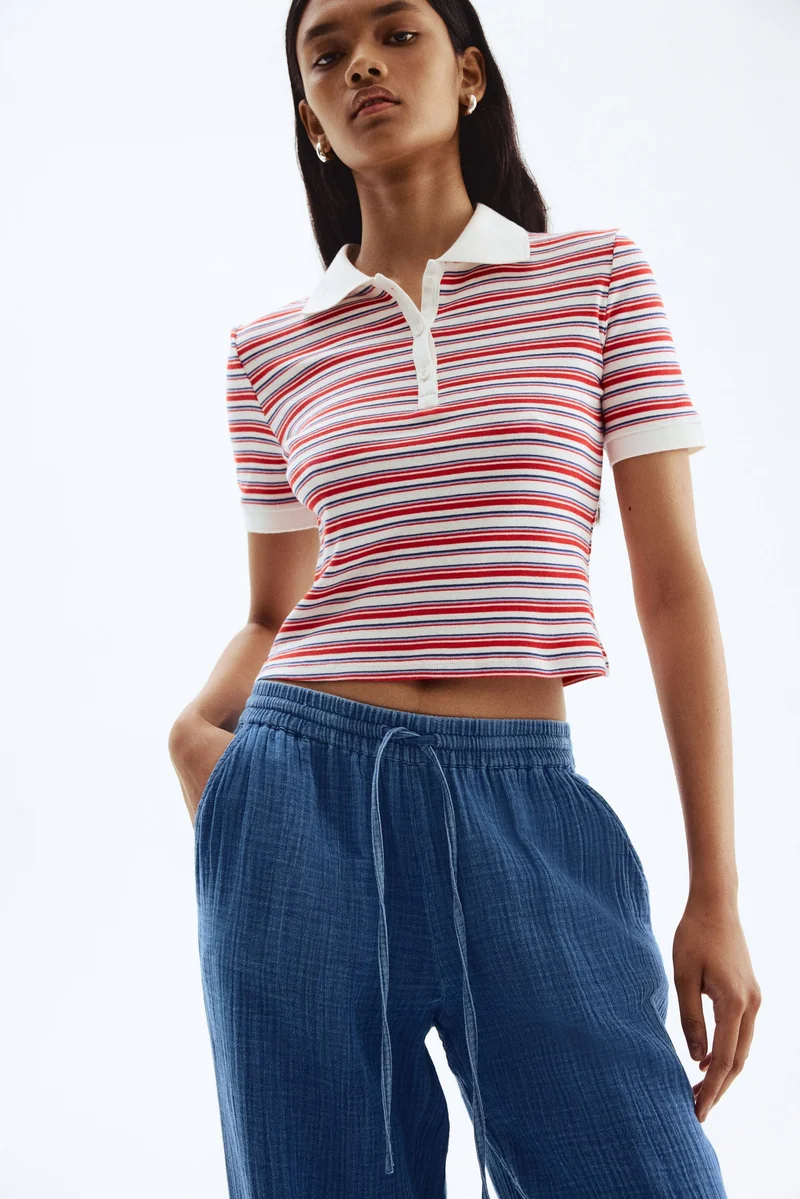 اتش اند ام بنطلون من الموسلين القطني