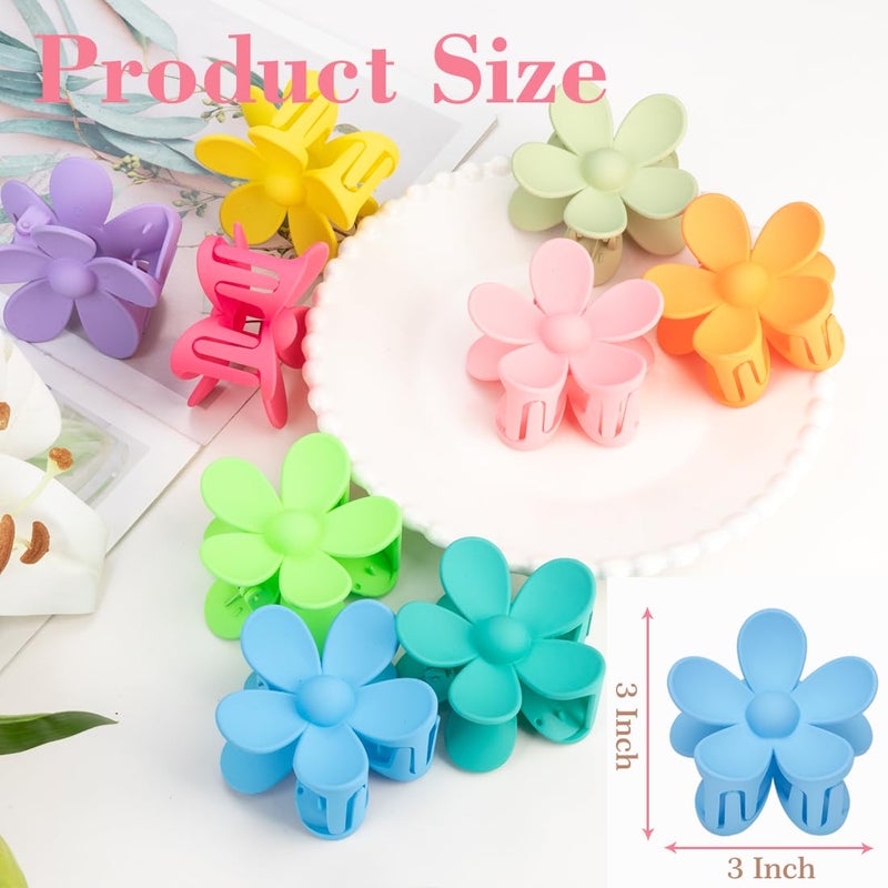 mythos Flower Hair Clips for Women - 9 PCS Matte Claw Clips With Strong Hold for Thick and Thin Hair - Non Slip, 9 Styles - Image 2