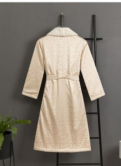 Generic Luxury Imitation Silk Double-Layer Warm Bathrobe, Home Postpartum Clothing  - Image 2