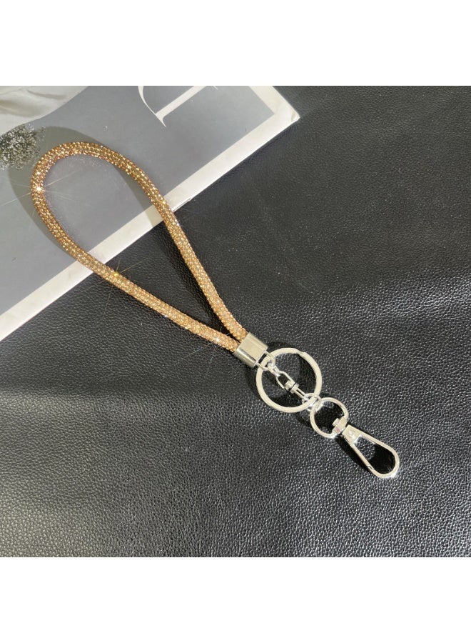 NIBEMINENT Super Cute Beaded Phone Charm – Trendy Phone Chain Wrist Strap, Shining Beads Chain Lanyard for Cell Phone