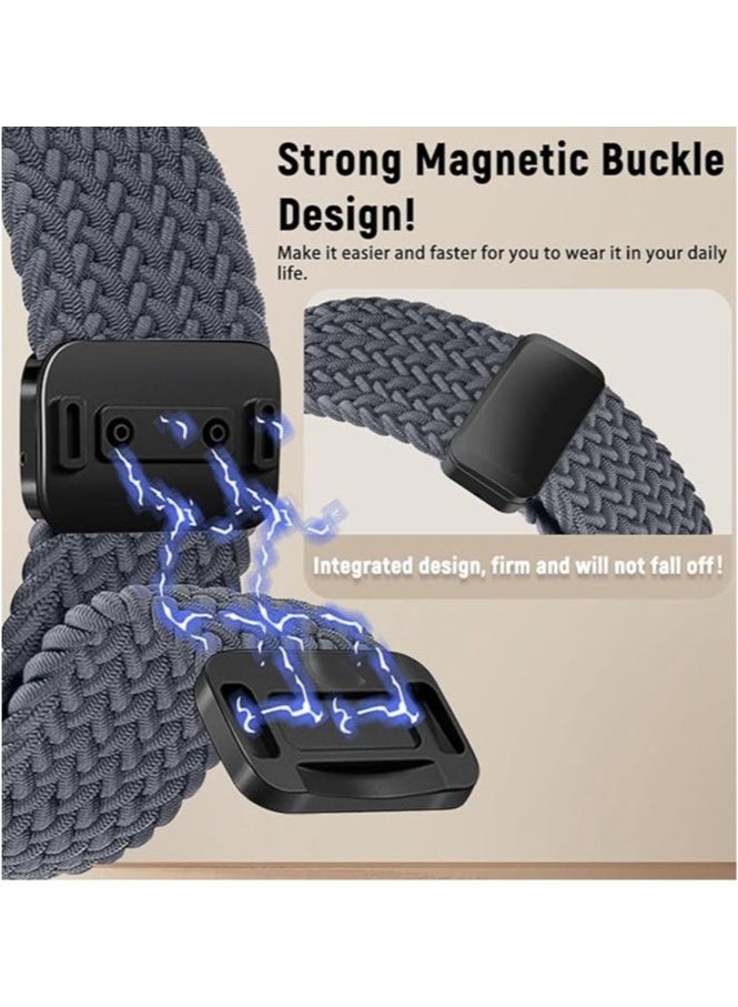 HablTech Nylon Braided Replacement Strap for Redmi Watch 5 Active Redmi Watch 5 Lite 22mm Grey Adjustable Wrist Band for Daily Wear Outdoor Use Gift - Image 3