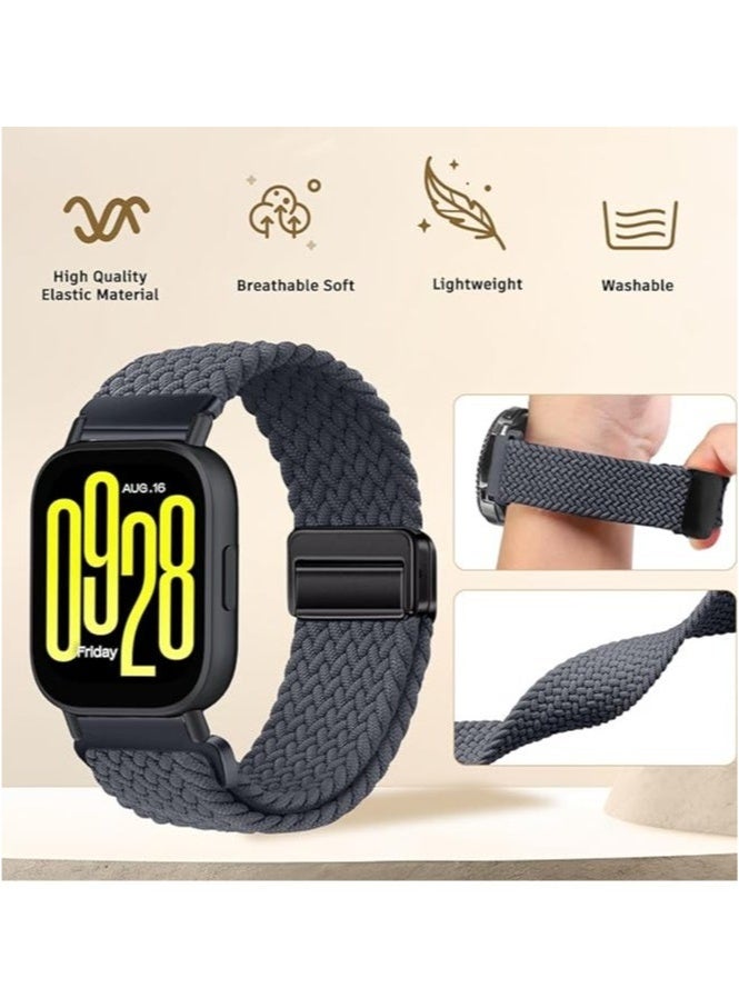 HablTech Nylon Braided Replacement Strap for Redmi Watch 5 Active Redmi Watch 5 Lite 22mm Grey Adjustable Wrist Band for Daily Wear Outdoor Use Gift - Image 4