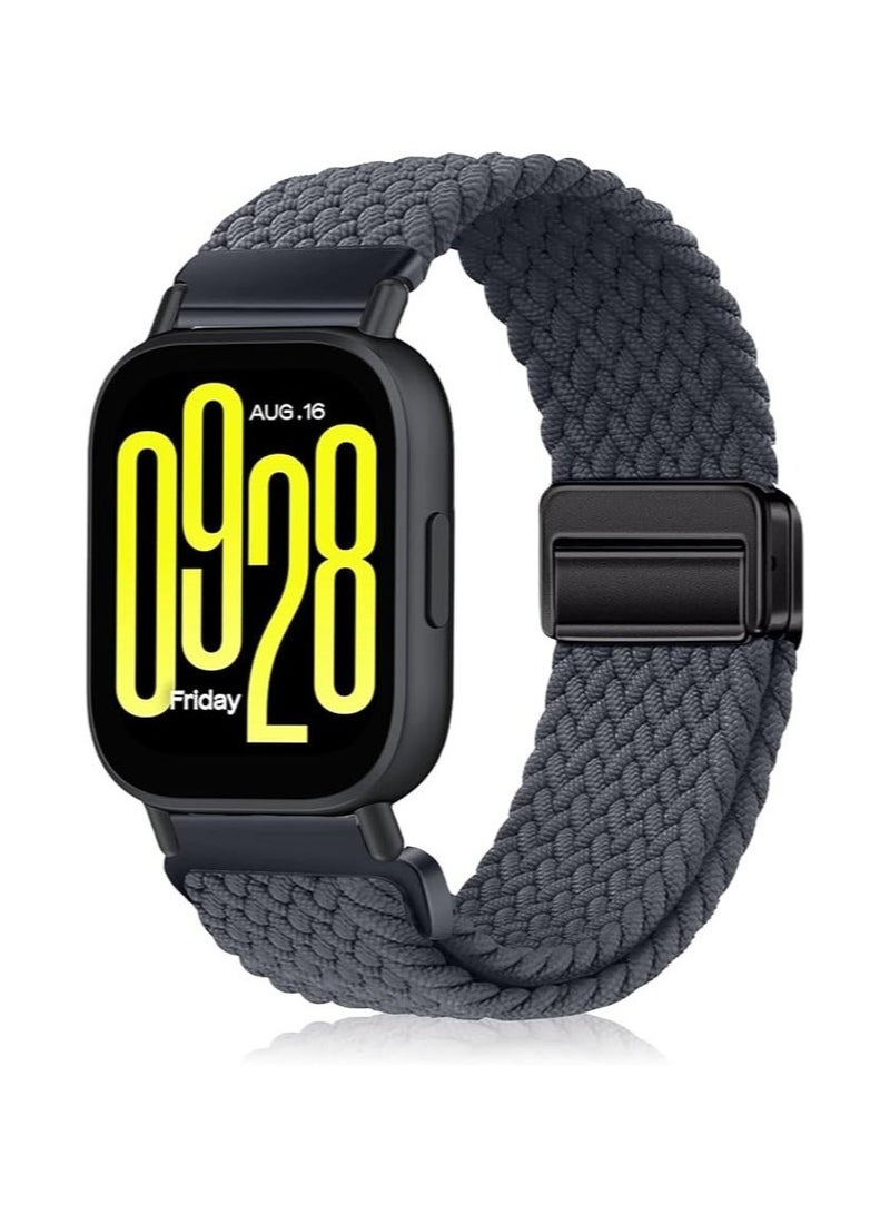 HablTech Nylon Braided Replacement Strap for Redmi Watch 5 Active Redmi Watch 5 Lite 22mm Grey Adjustable Wrist Band for Daily Wear Outdoor Use Gift - Image 1