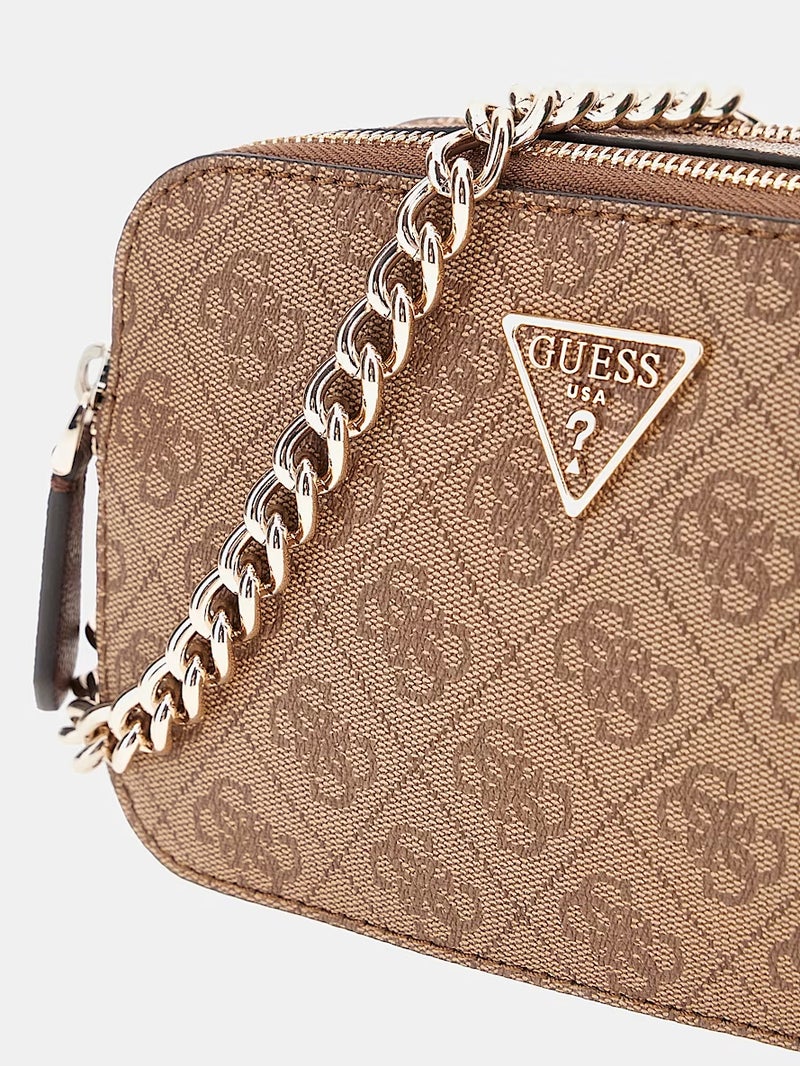 جس حقيبة كروس بودي صغيرة بشعار Guess Fashion Noelle 4G حقيبة نسائية لون بني - Image 4