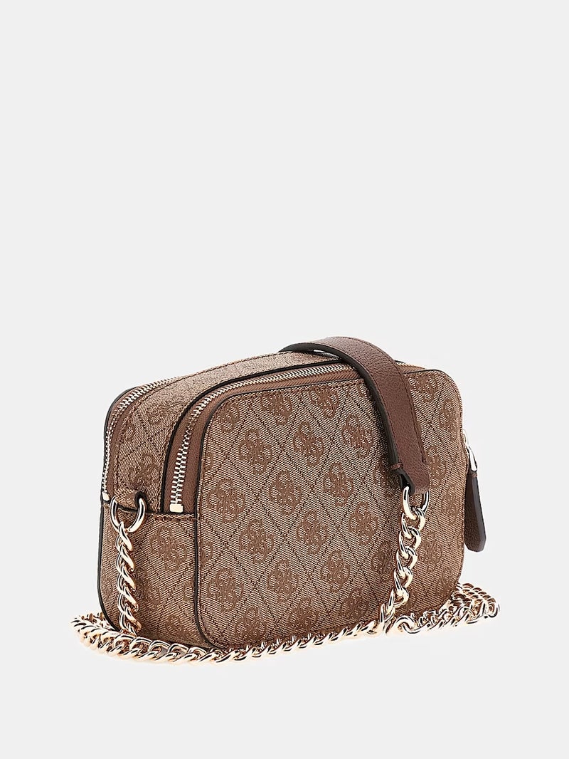 جس حقيبة كروس بودي صغيرة بشعار Guess Fashion Noelle 4G حقيبة نسائية لون بني - Image 3