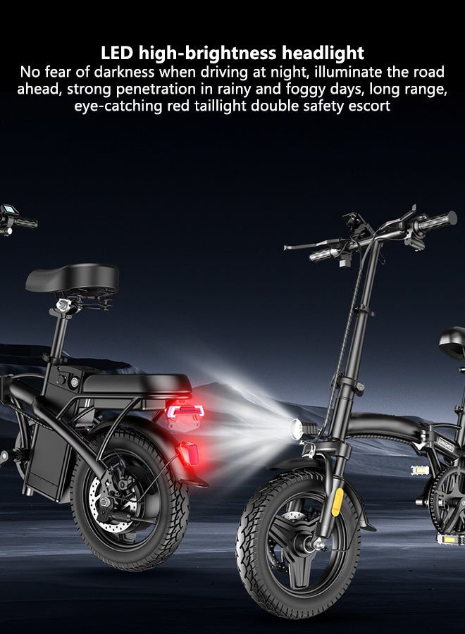 إي تي جي دراجة كهربائية قابلة للطي للبالغين، محرك بقوة 350 وات، سرعة 25-35 كم/ساعة، دراجة كهربائية قابلة للطي صغيرة الحجم، دراجة كهربائية قابلة للطي للبالغين أثناء التنقل - Image 5