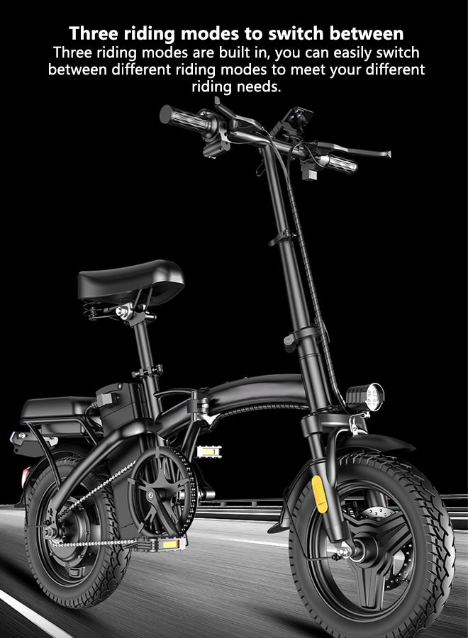 إي تي جي دراجة كهربائية قابلة للطي للبالغين، محرك بقوة 350 وات، سرعة 25-35 كم/ساعة، دراجة كهربائية قابلة للطي صغيرة الحجم، دراجة كهربائية قابلة للطي للبالغين أثناء التنقل - Image 3