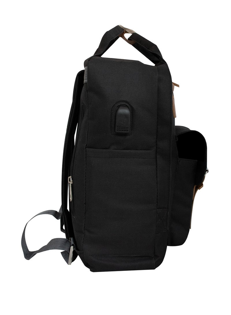 بيج ديزاين حقيبة ظهر للكمبيوتر المحمول للرجال والنساء، حقيبة كمبيوتر محمول مقاس 14 بوصة، مقاومة للماء، مضادة للسرقة، بسعة 10 لترات مع قسم مخصص للكمبيوتر المحمول، حقيبة ظهر للسفر مزودة بمنفذ شحن USB. - Image 2