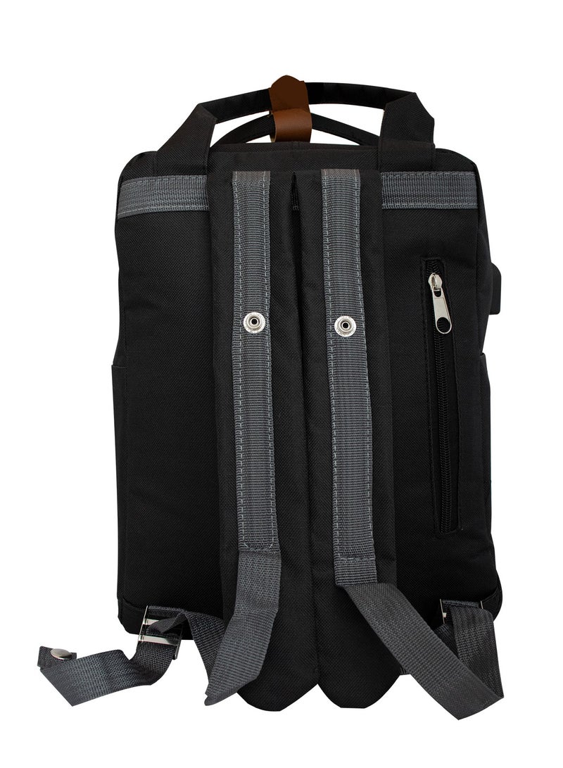 بيج ديزاين حقيبة ظهر للكمبيوتر المحمول للرجال والنساء، حقيبة كمبيوتر محمول مقاس 14 بوصة، مقاومة للماء، مضادة للسرقة، بسعة 10 لترات مع قسم مخصص للكمبيوتر المحمول، حقيبة ظهر للسفر مزودة بمنفذ شحن USB. - Image 3