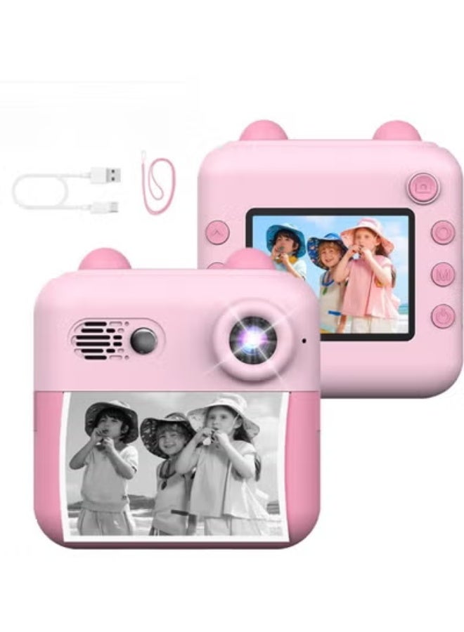 Generic Instant Print Camera for Kids - 1080P HD, 48MP, Bluetooth, Free App, Fun Filters, Gift for Boys and Girls - Camera for Kids 3-12 yo - Pink  - Image 1