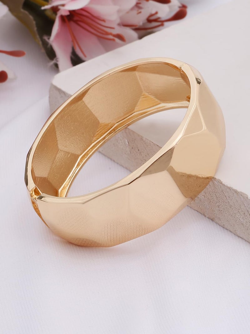 YouBella Jewellery Stylish latest Gifts Gold Plated Bold Look Celebrity Inspired Cuff Bracelet for Girls and Women (Style 3) - Image 2