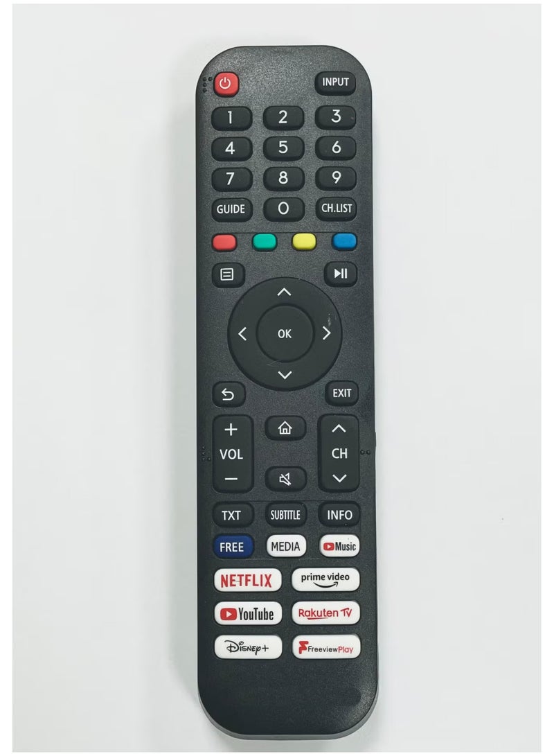 هايسنس جهاز تحكم عن بعد بديل جديد، جهاز تحكم عن بعد مناسب، جهاز تحكم عن بعد عالمي متوافق مع جهاز التحكم عن بعد Hisense-VIDAA-TV، جهاز تحكم عن بعد جديد متطور بالأشعة تحت الحمراء EN2G30H، مع Netflix، Prime Video