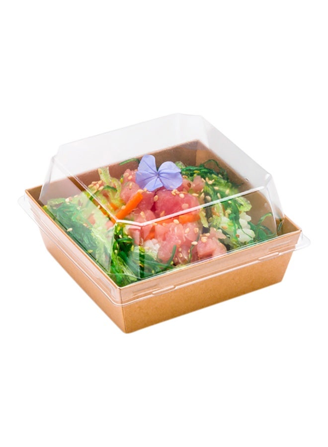 Restaurantware LIDS ONLY: Matsuri Vision 3.5 x 3.5 x 1.6 Inch Lids For Small Containers, 100 Airtight Lids - Containers Sold Separately, Raised Design, Clear Plastic Lids, For Sushi Boxes - Image 2