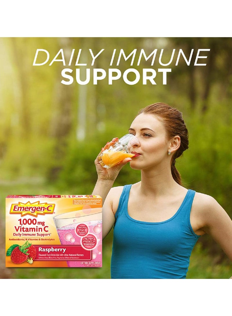 Emergen-C 30 Count Raspberry Flavor 1 Month Supply Dietary Supplement Fizzy Drink Mix With 10 - Image 5