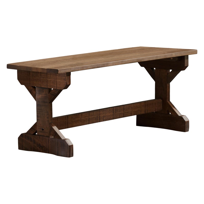 Backyard Discovery 46" Meranti Wood Farmhouse Bench with Walnut Stain, Designed for Indoor and Outdoor Use, Entryway, Living Room, Garden, Patio, Porch, Deck - Image 2
