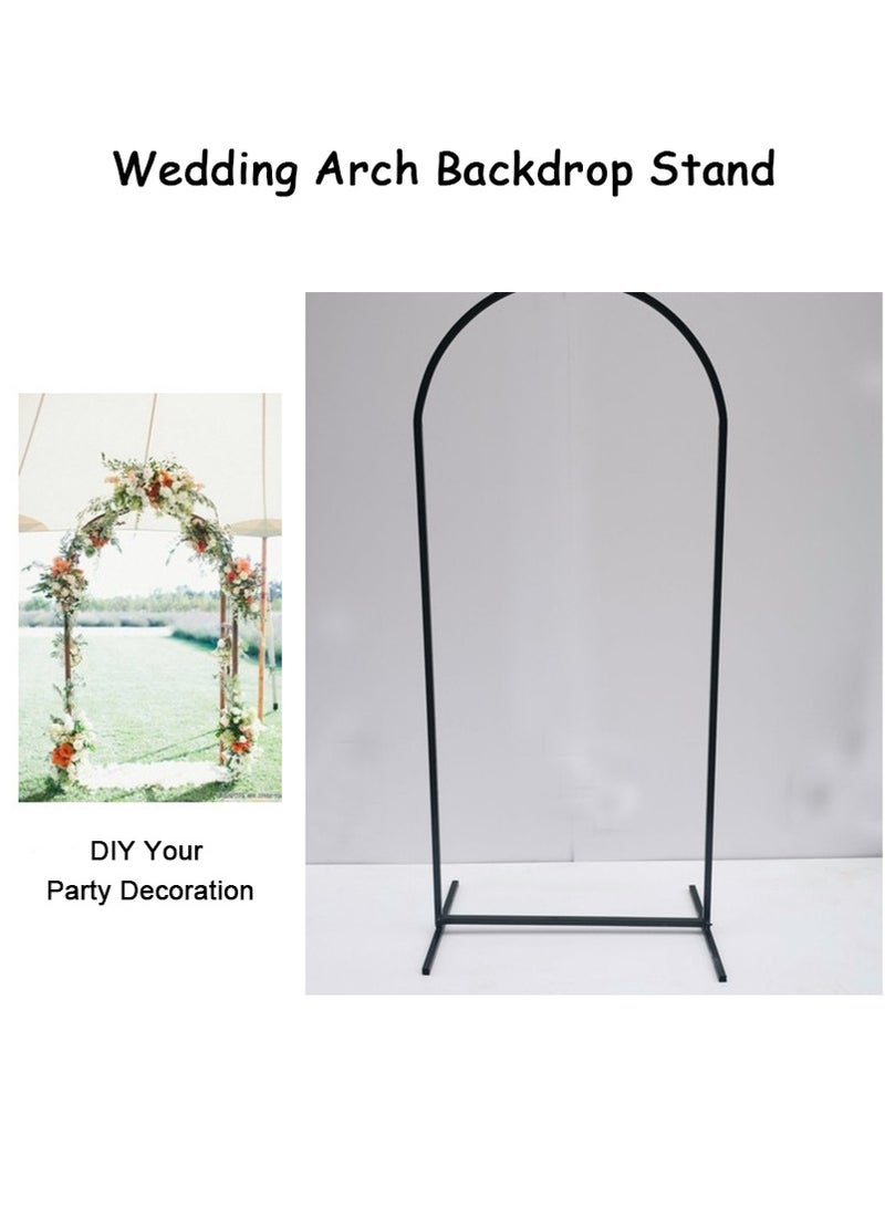 TAPIT 2mx1m Wedding Arch Stand, Metal Backdrop Stand for Wedding Party Photo Booth, Quick Setup Decorative Arch for Flowers Balloons (Black) - Image 2
