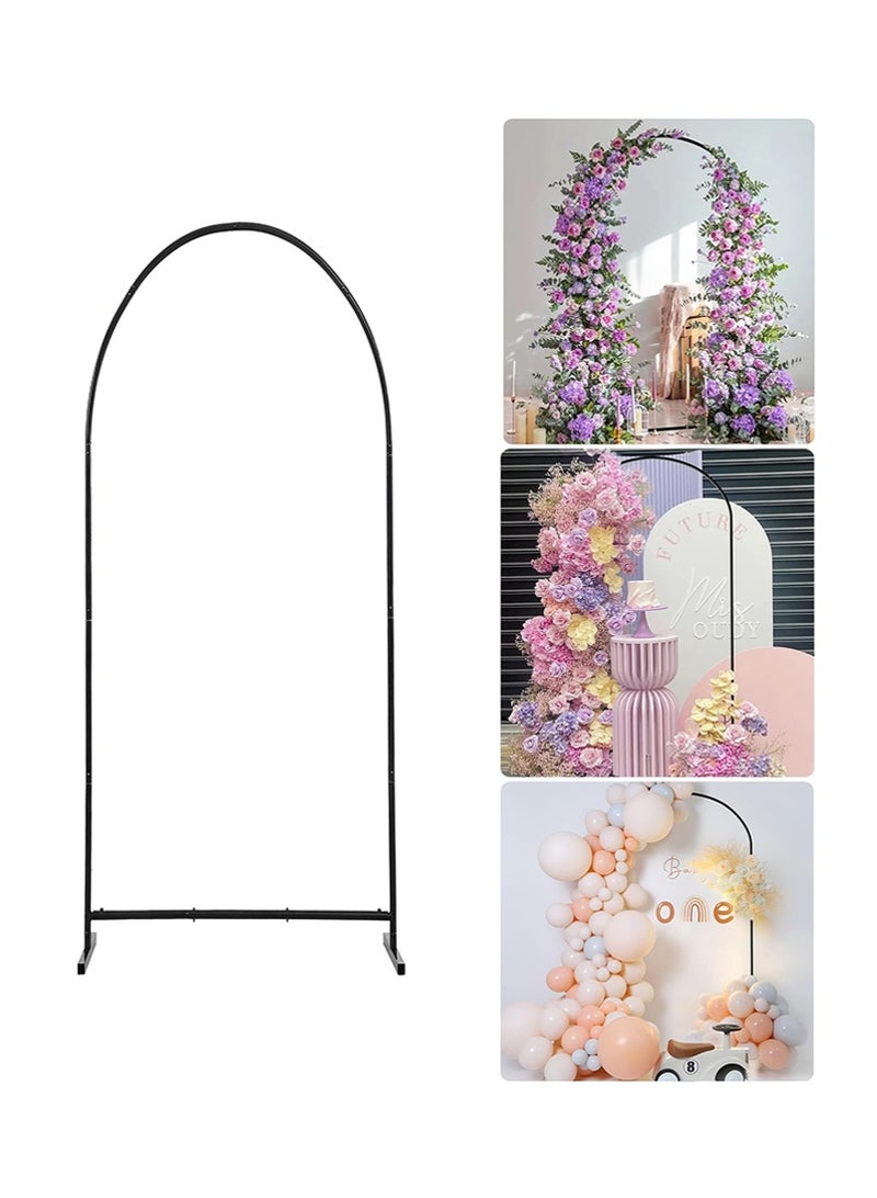 TAPIT 2mx1m Wedding Arch Stand, Metal Backdrop Stand for Wedding Party Photo Booth, Quick Setup Decorative Arch for Flowers Balloons (Black) - Image 1