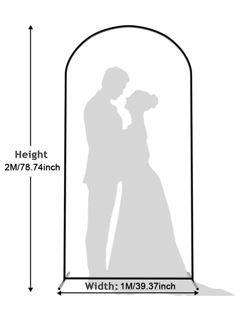 TAPIT 2mx1m Wedding Arch Stand, Metal Backdrop Stand for Wedding Party Photo Booth, Quick Setup Decorative Arch for Flowers Balloons (Black) - Image 3