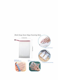 KASTWAVE Soap Bag, 10 PCS Exfoliating Mesh Soap Saver Pouch Bag, Face Cleansing Foaming Nets, White Pouch with Drawstring, for Foaming and Drying, Hangable...  - Image 3