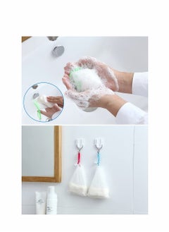 KASTWAVE Soap Bag, 10 PCS Exfoliating Mesh Soap Saver Pouch Bag, Face Cleansing Foaming Nets, White Pouch with Drawstring, for Foaming and Drying, Hangable...  - Image 4