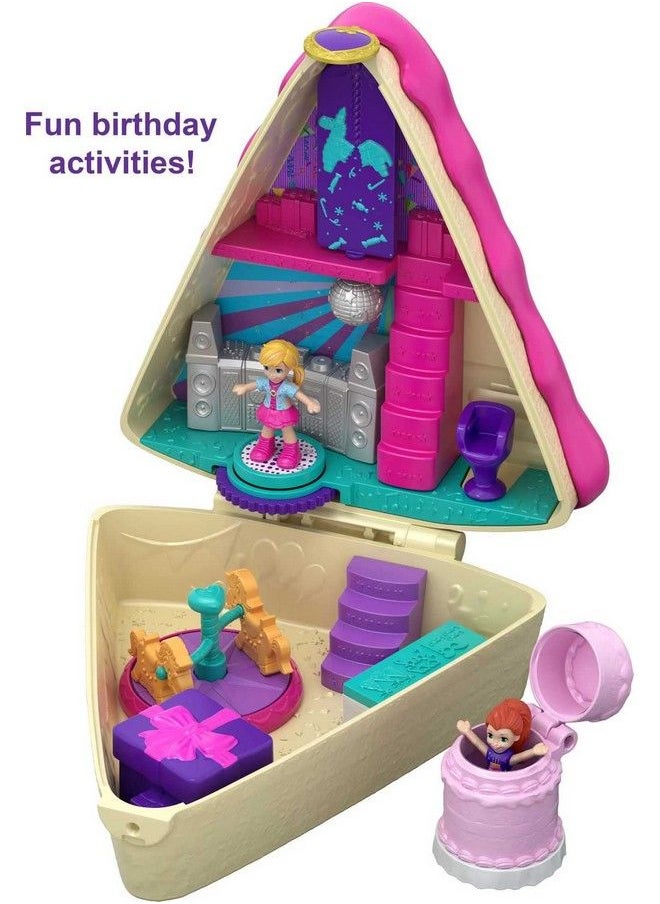 Polly Pocket Playset Travel Toy With 2 Micro Dolls & 3 Accessories Pocket World Birthday Cake Bash Compact  - Image 4