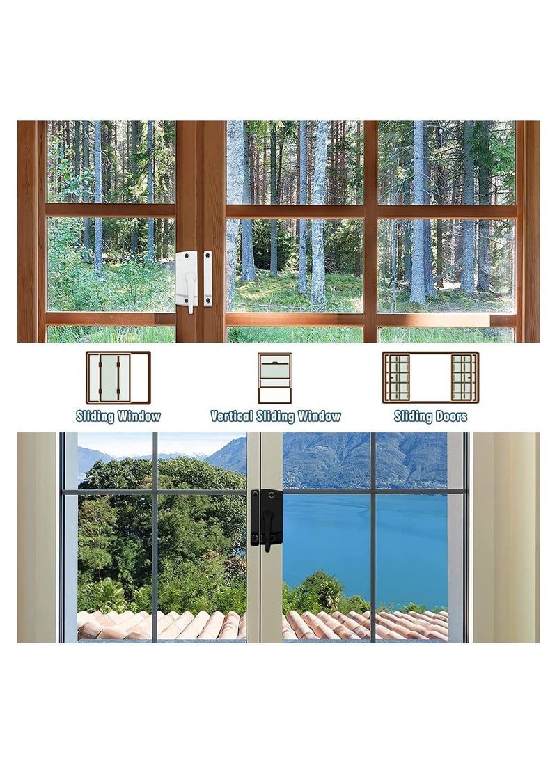 SYOSI - Sliding Window Locks, Double Hung Latch WhiteCam Sash Locks Vinyl Window Lock Sash Lock Keeper Replacement Window Locks for Vertical and Horizontal Sliding Windows Window Sash Security - Image 1