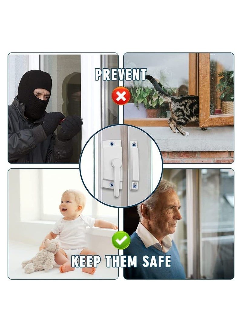 SYOSI - Sliding Window Locks, Double Hung Latch WhiteCam Sash Locks Vinyl Window Lock Sash Lock Keeper Replacement Window Locks for Vertical and Horizontal Sliding Windows Window Sash Security - Image 1