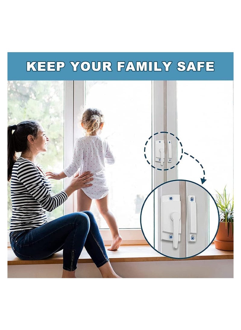 SYOSI - Sliding Window Locks, Double Hung Latch WhiteCam Sash Locks Vinyl Window Lock Sash Lock Keeper Replacement Window Locks for Vertical and Horizontal Sliding Windows Window Sash Security - Image 1