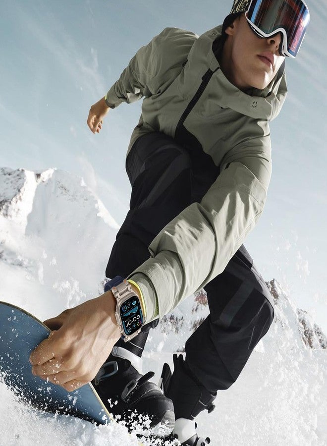 سوار FULLIFE مصمم خصيصًا لساعة Apple Watch Ultra 2/Ultra مقاس 49 مم للرجال، مصنوع من مطاط السيليكون مع موصل معدني، متوافق مع ساعات Apple Watch Series 10 مقاس 46 مم، و9/8/7 مقاس 45 مم، وSE2/SE 6/5/4 مقاس 44 مم، و3/2/1 مقاس 42 مم - Image 5