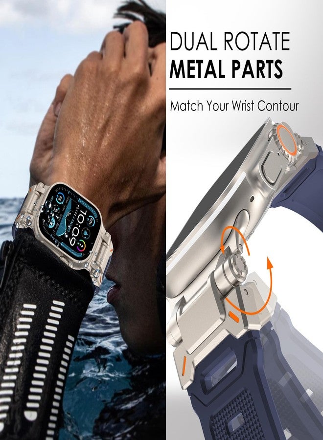 سوار FULLIFE مصمم خصيصًا لساعة Apple Watch Ultra 2/Ultra مقاس 49 مم للرجال، مصنوع من مطاط السيليكون مع موصل معدني، متوافق مع ساعات Apple Watch Series 10 مقاس 46 مم، و9/8/7 مقاس 45 مم، وSE2/SE 6/5/4 مقاس 44 مم، و3/2/1 مقاس 42 مم - Image 2