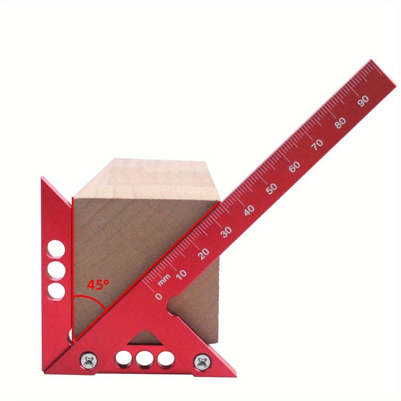 Aluminum Alloy 45 90 Degree Right Angle Square Accurate 0 1mm Measurement No Assembly Needed Ideal for Carpentry and Woodworking Inch Carpentry Tool Accurate Measurement Tool Durable Construction Carpenter Square - Image 4