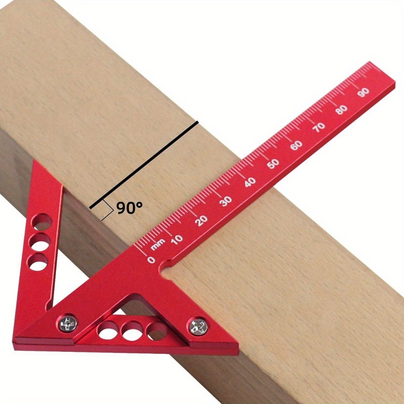 Aluminum Alloy 45 90 Degree Right Angle Square Accurate 0 1mm Measurement No Assembly Needed Ideal for Carpentry and Woodworking Inch Carpentry Tool Accurate Measurement Tool Durable Construction Carpenter Square - Image 1