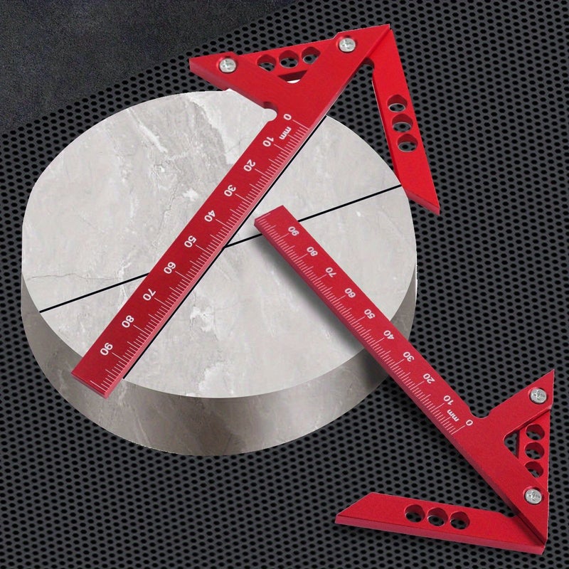 Aluminum Alloy 45 90 Degree Right Angle Square Accurate 0 1mm Measurement No Assembly Needed Ideal for Carpentry and Woodworking Inch Carpentry Tool Accurate Measurement Tool Durable Construction Carpenter Square - Image 2