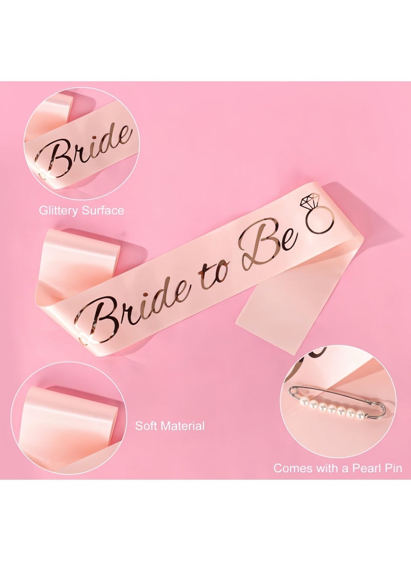 Balloon World 3 Pcs Bachelorette Party Decorations Bridal Shower Crown, Bride to Be Sash&Veil for Women Bachelorette Party Gifts, Bachelorette Party Supplies, Gifts, Favors (Rose Gold) - Image 3