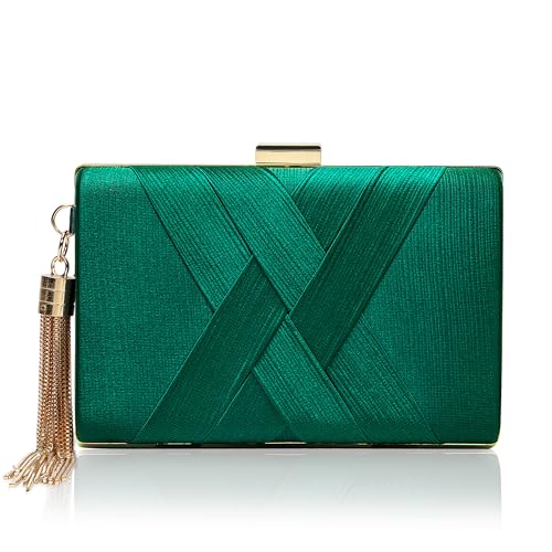 CARIEDO Satin Evening Clutch Purse for Women – Bridal Wedding Guest Bag, Elegant Gift for Bride Family, Black Tie Events & Formal Occasions - Image 1