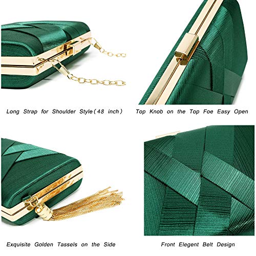 CARIEDO Satin Evening Clutch Purse for Women – Bridal Wedding Guest Bag, Elegant Gift for Bride Family, Black Tie Events & Formal Occasions - Image 4