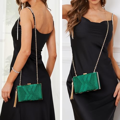 CARIEDO Satin Evening Clutch Purse for Women – Bridal Wedding Guest Bag, Elegant Gift for Bride Family, Black Tie Events & Formal Occasions - Image 3