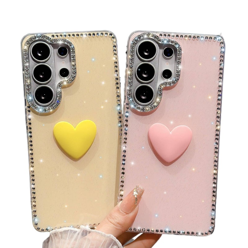 غطاء واقي | مقاوم للصدمات لـ Samsung S26 Ultra / Samsung S26 | حماية من السقوط | Acrylic | White with Gold Heart - Image 2