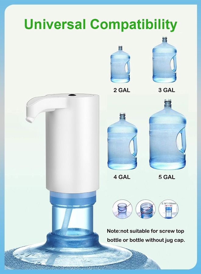 Portable Automatic Universal Drinking Water Bottle Pump Mini Dispenser Electric With USB Charging And Usable With Gallons Ideal For Home Kitchen Office And Outdoors Campings 