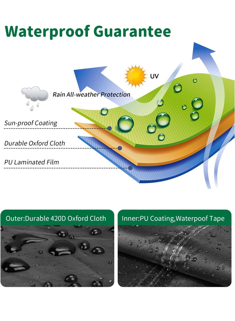 دوركو غطاء اثاث خارجي مقاوم للماء شديد التحمل 420D ، واقي اريكة الفناء مقاوم للغبار والاشعة فوق البنفسجية، غطاء طاولة وكرسي سميك للغاية ومتين - غطاء كنب خارجي - غطاء جلسات خارجية - لجميع الاحوال الجوية للاستخدام الخارجي -اغطية كراسي جلسة خارجية - غطاء جلسه خارجيه - أسود - Image 5