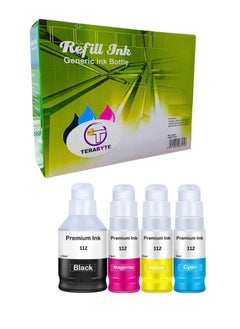 112 Ink Compatible with Epson 112 C13T06C14A C13T06C24A C13T06C34A C13T06C44A Ink Container Refill Ink Multipack for ECOTANK L6490 L6550 L6570 L6580 L1116 0 L15 0150 L15160 L15180(4-Pack)